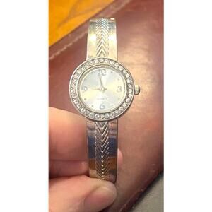 Women's 20mm Silver Tone Blair Bangle watch, Crystal Accents